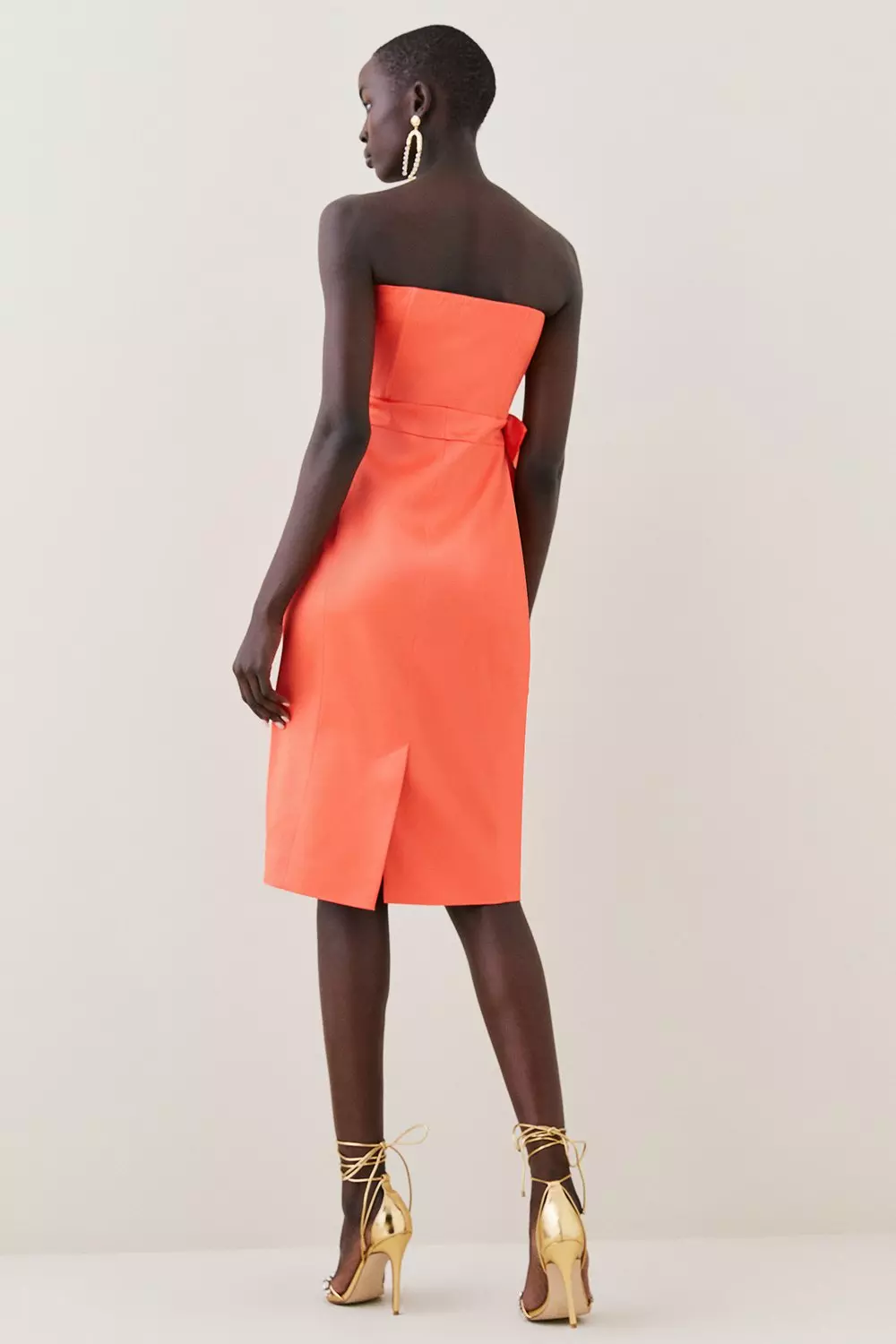 Karen millen coral outlet bow dress